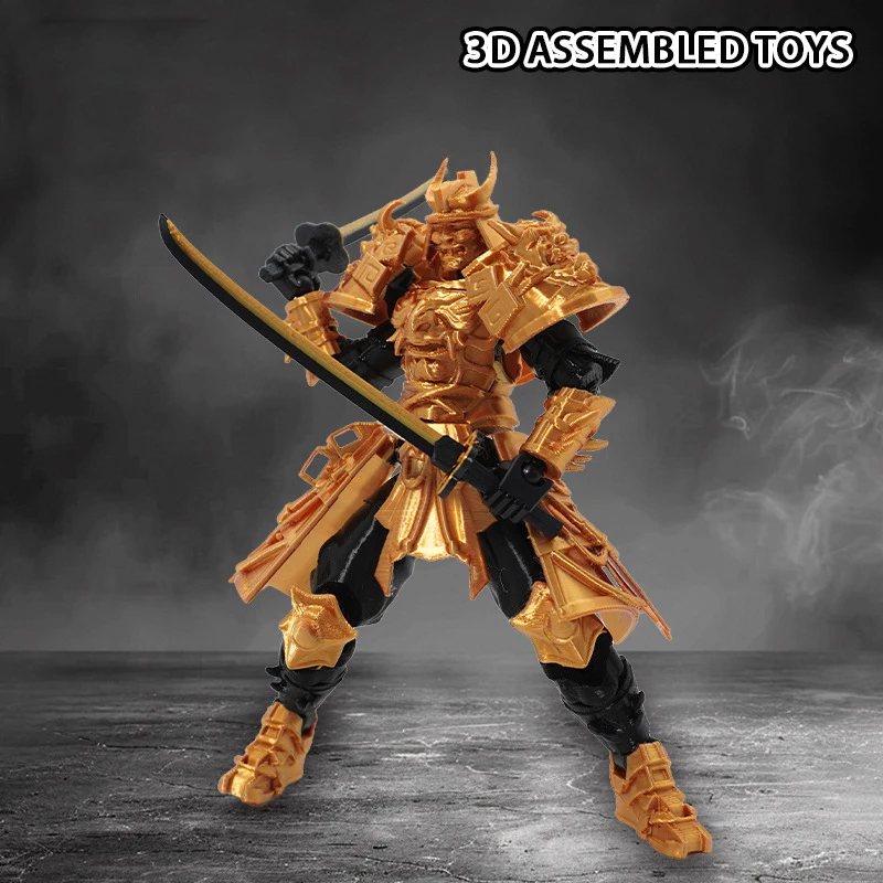 New Lucky Dummy Toy Model Joints Movable 3D Printing Lucky Robot DIY Assembly Soldier Samurai Action Figure Toy Ornaments Gift