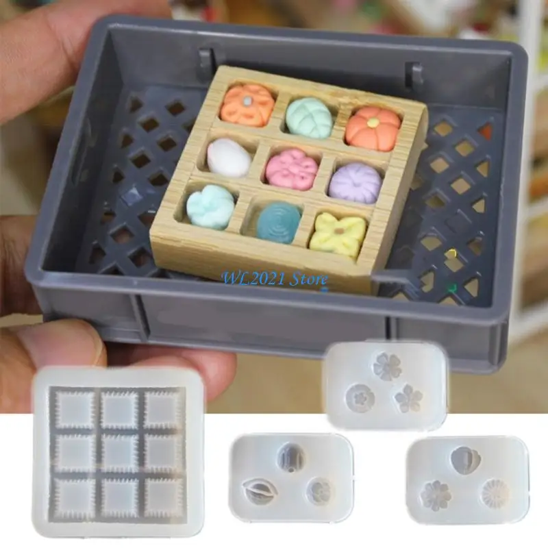 

G5GC 4pcs Sturdy Silicone Molds For Miniature Pastry Box Crafting And DIY Creation