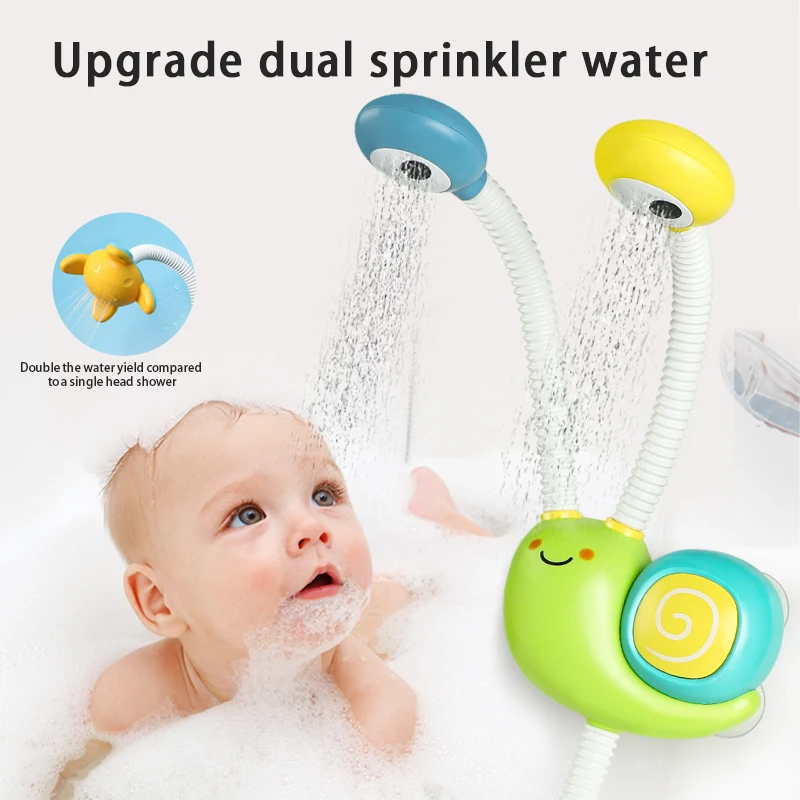 

New Bath Toys Baby Water Game Snail Model Faucet Shower Electric Water Spray Swimming Bathroom Baby Toys For Kids Gifts