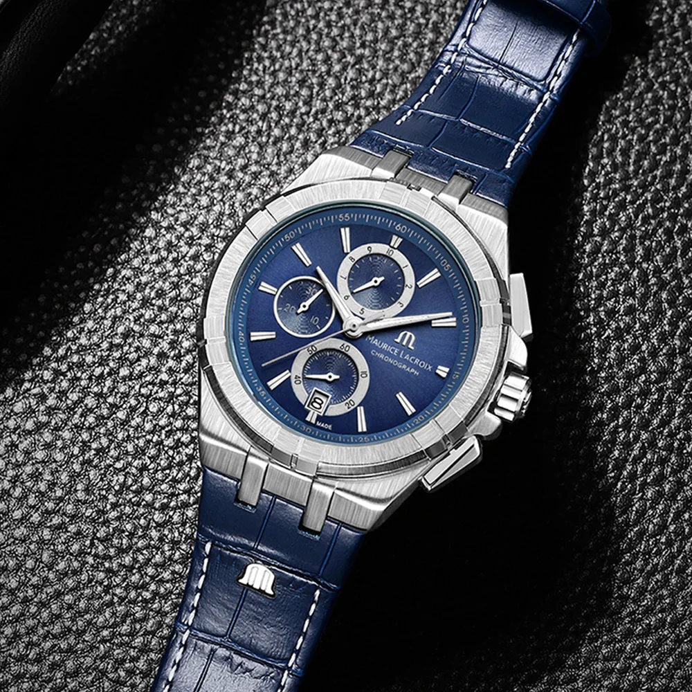Modische TOP-Armbanduhren der Marke Maurice Lacroix für Herren, Multifunktions-Chronograph, Business-Sport, AAA-Herrenuhren