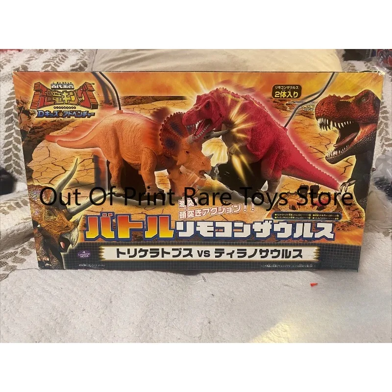 Original Sega Dinosaur King Arena Battle T-Rex & Triceratops Figure Collectible Model Toy Gift for Dinosaur Hobby Fans