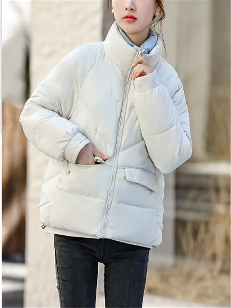 Women's Jacket Short Cotton Coats Loose Outwear Stand-up Bread Jacket Women Coat Tops Korean Fashion Winter Warm Jacket Coat