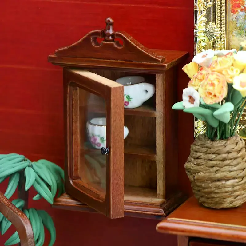 1/12 Poppenhuis Enkele deur Wandrek Opbergkast Model Poppenhuis Meubels Decoratie Speelgoed Poppenhuis Accessoires