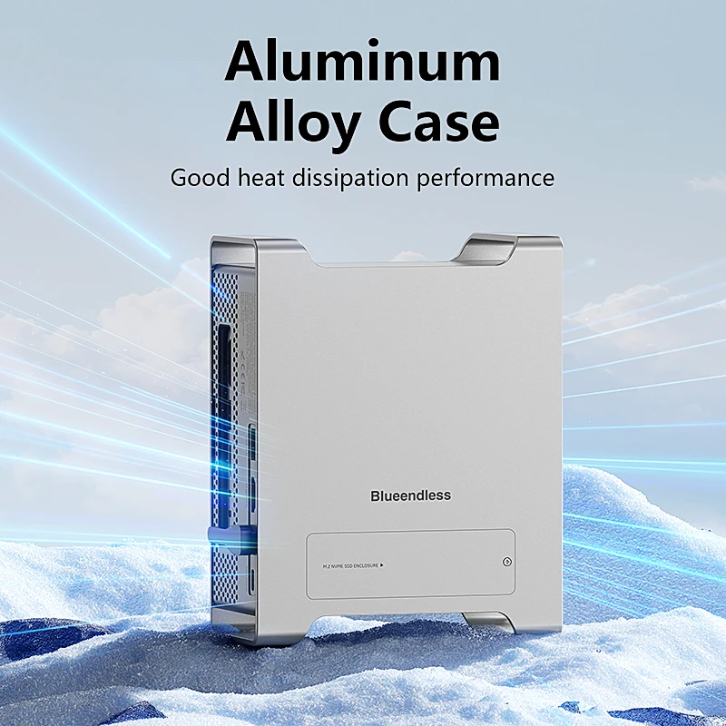 Blueendless for Mac Mini M4 Docking Station with 10Gbps USB 3.2 USB 2.0 SD TF M.2 NVME Enclosure Case Aluminium