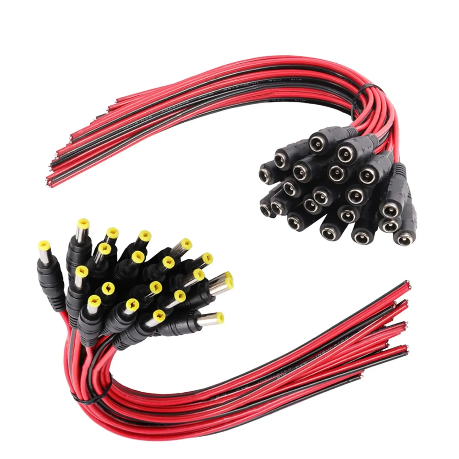 

DC 12V Male Female Connector Cable 2.1mm*5.5mm Power Pigtail Wire 2Pin Power Jack Adapter Socket Line For LED Strip Light Camera