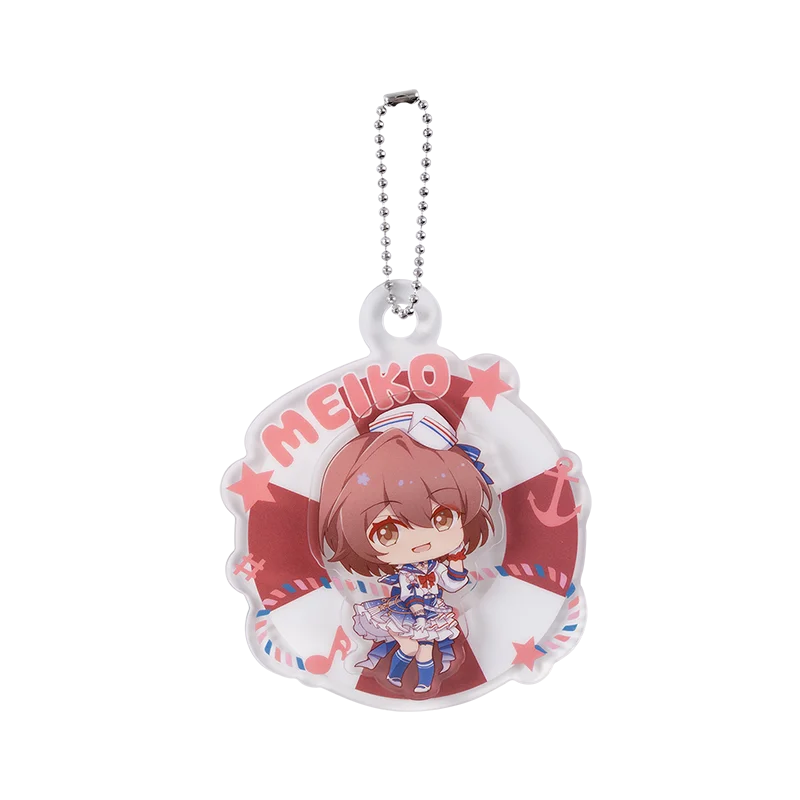 Moeyu Kaito colgante giratorio acrílico dibujos animados Hatsune Miku Luka llavero Anime Len Rin Meiko caja ciega llavero accesorios para bolsa