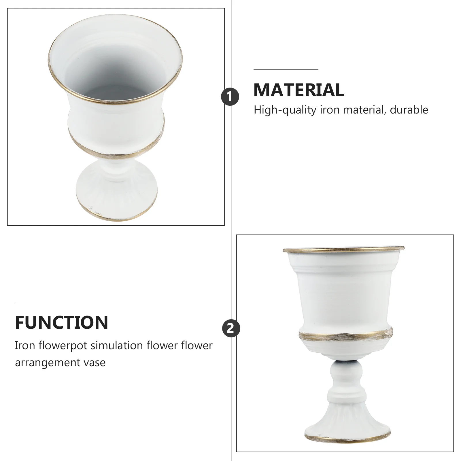 

1Pcs Iron Art Flower Vase Multi Functional Home Garden Decoration Sturdy Rustproof Metal Flower Pot for Desktop Or Floor Use