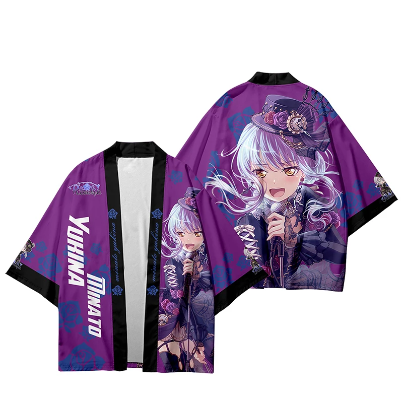 3D Anime BanG Dream Roselia T Shirt Women Men Summer O-neck Short Sleeve Funny Tshirt Graphic Tees Yukina Minato Cosplay Costume