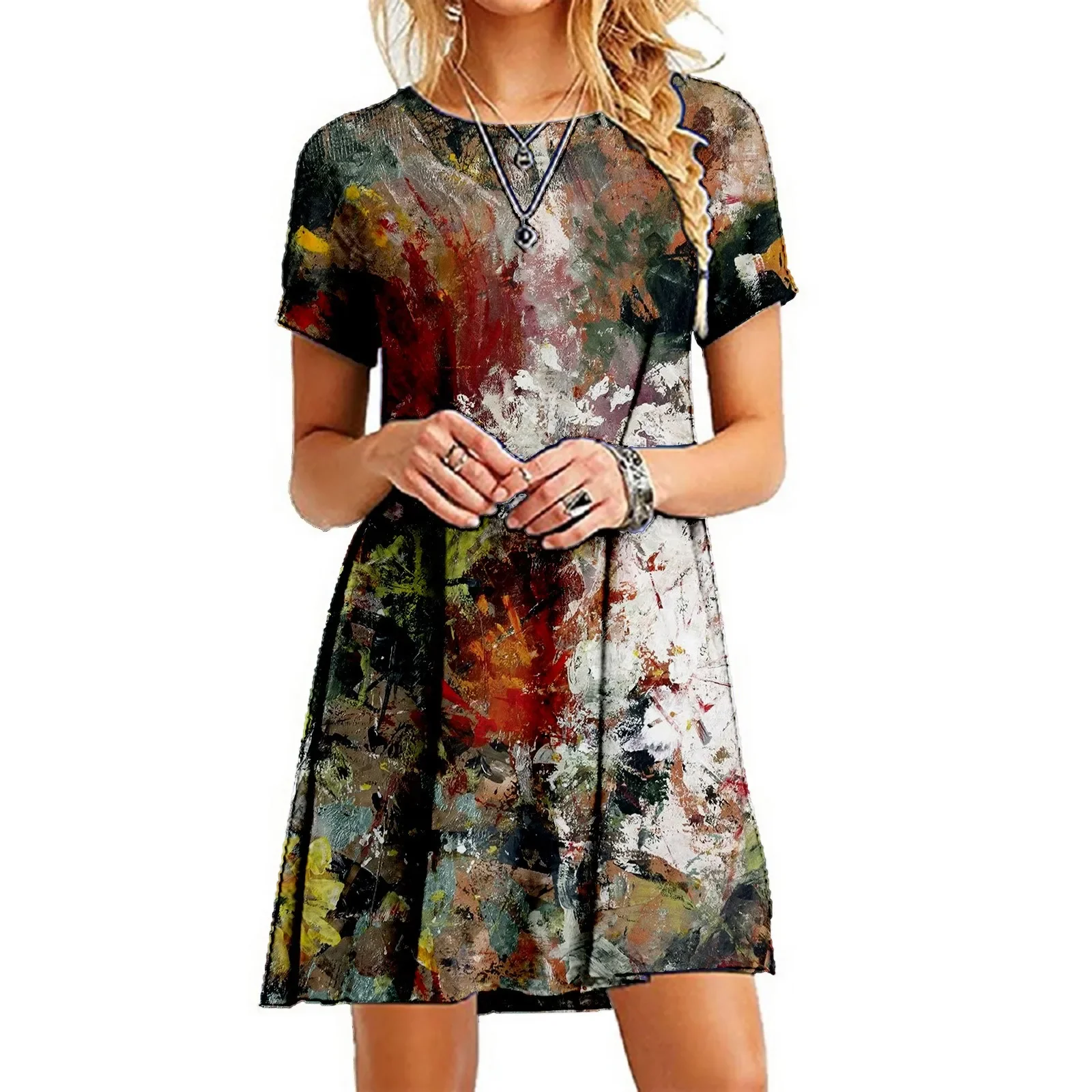 Kurze Kleider mit Blumen druck für Frauen elegantes Mini kleid Frau Kurzarm Vintage Kleid Sommer neue Mode Freizeit kleidung