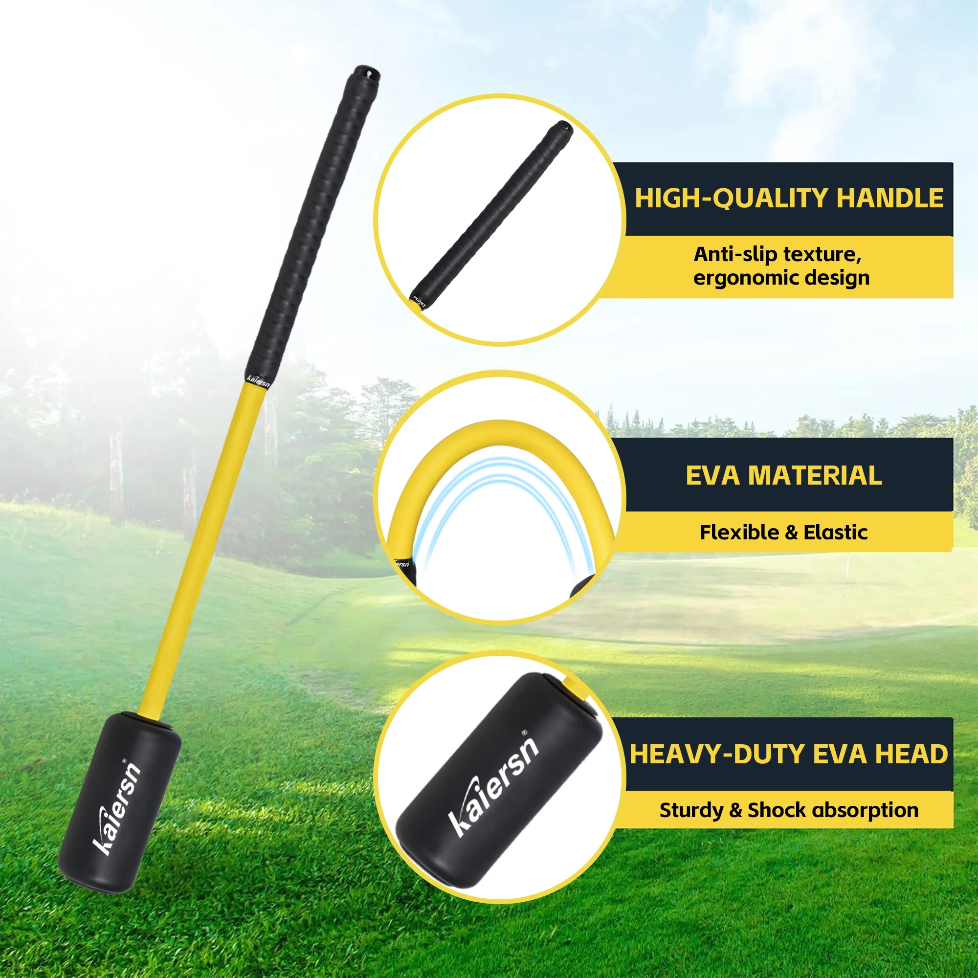 عصا تدريب أرجوحة الجولف من Kaiersn لتحسين قوة توازن الإيقاع والمرونة أدوات تدريب الجولف في الأماكن المغلقة/الخارجية