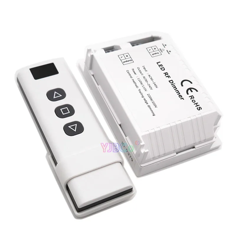 AC90-240V DM014 High Voltage LED RF Dimmer Brightness 3keys Wireless Remote switch Trailing Edge Dimming Controller