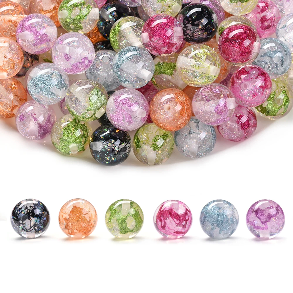 

5Pcs Colored Fine Glitter Resin Beads 16mm 6Colors Round Bead For Teething Infant Chewable Dummy Necklace Pacifier Chian Toy