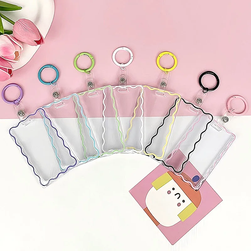 Ins Transparent Acrylic Photocard Holder Keychain Idol 3 Inch Card Holder Student Credit ID Bus Bank Card Sleeve Protective Case
