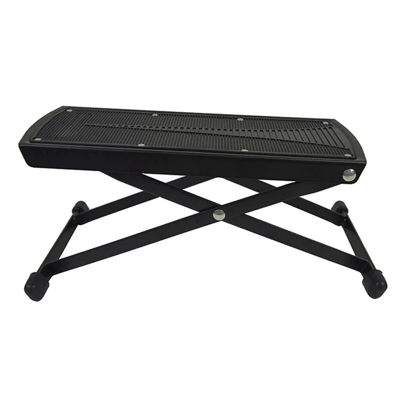 Guitar Pedal Metal Pedal Black Adjustable Height Non-Slip Pad Foldable Support Footstool Guitar Accessories-A51M