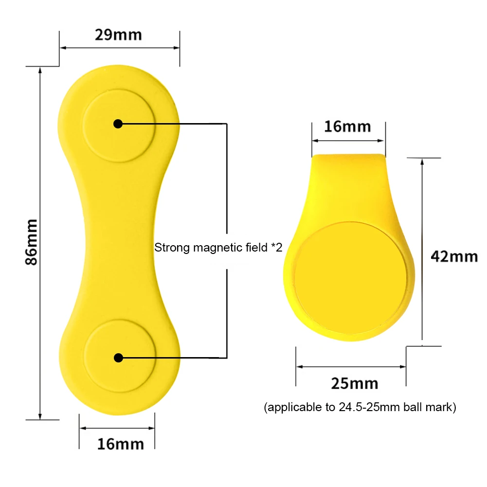 Clipe de calibração de posição de bola de silicone forte magnético mini bonés de golfe clipe marcador profissional dobrável útil acessórios de golfe