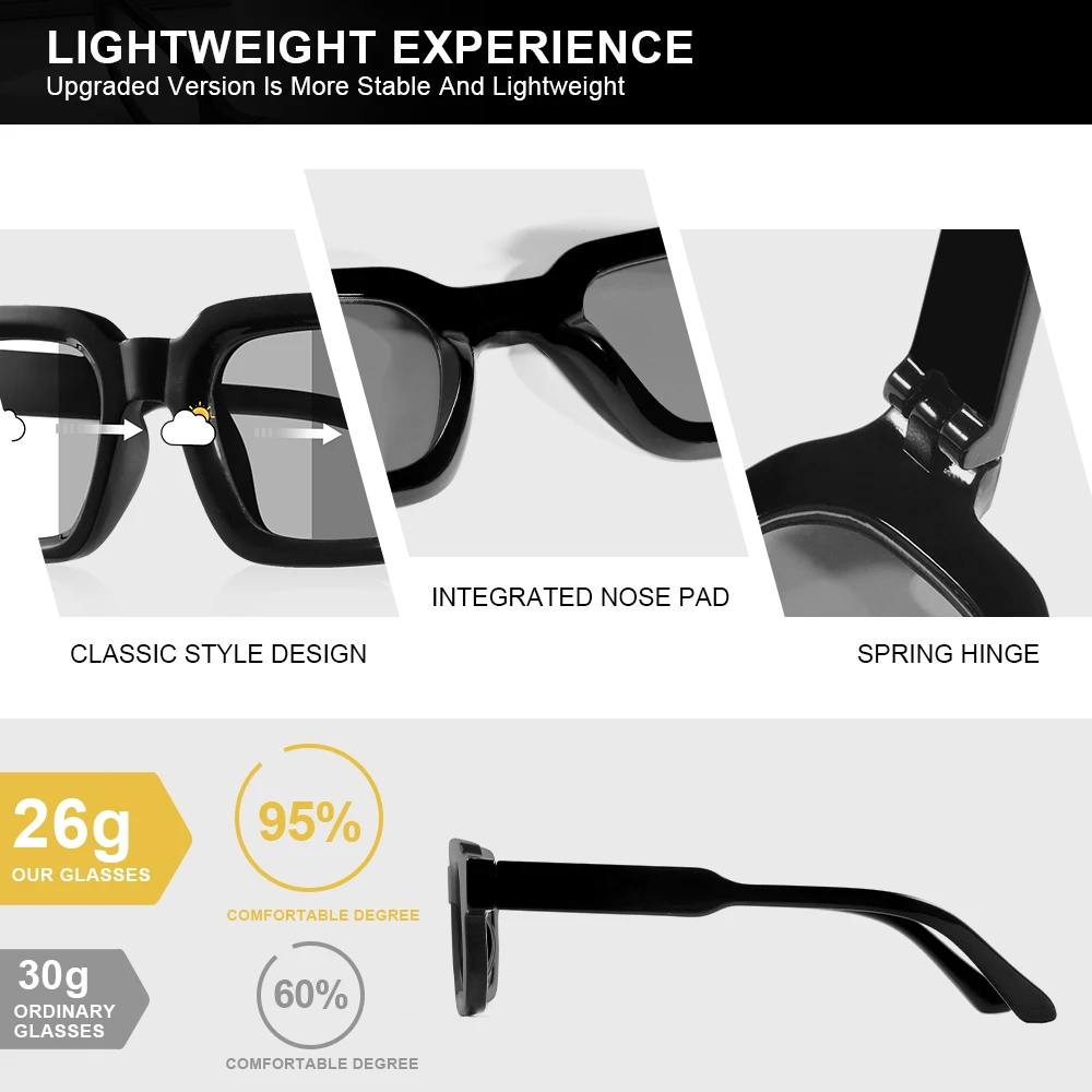 CRIXALIS Photochromic Sunglasses For Women And Men Retro Outdoor Trendy And Fashion Sun Glasses Anti-reflective Shade UV400