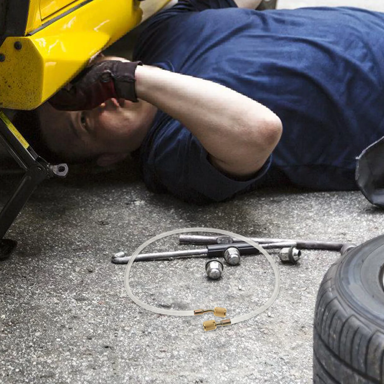 خرطوم شحن مبردات 90 سم ملحق سيارة لتكييف الهواء متين ومقاوم للضغط العالي متوافق مع R134