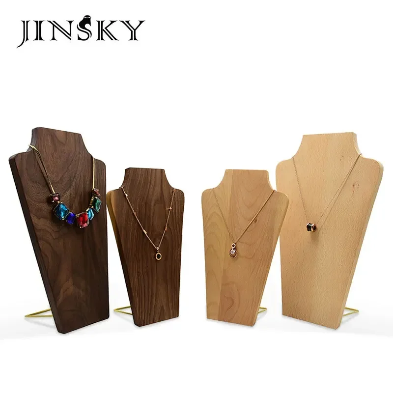 

Jewelry Necklace Mannequin Display Stand Pearl Chain Holder for Jewellery Organizer Wooden Customized Bust Case for Shop