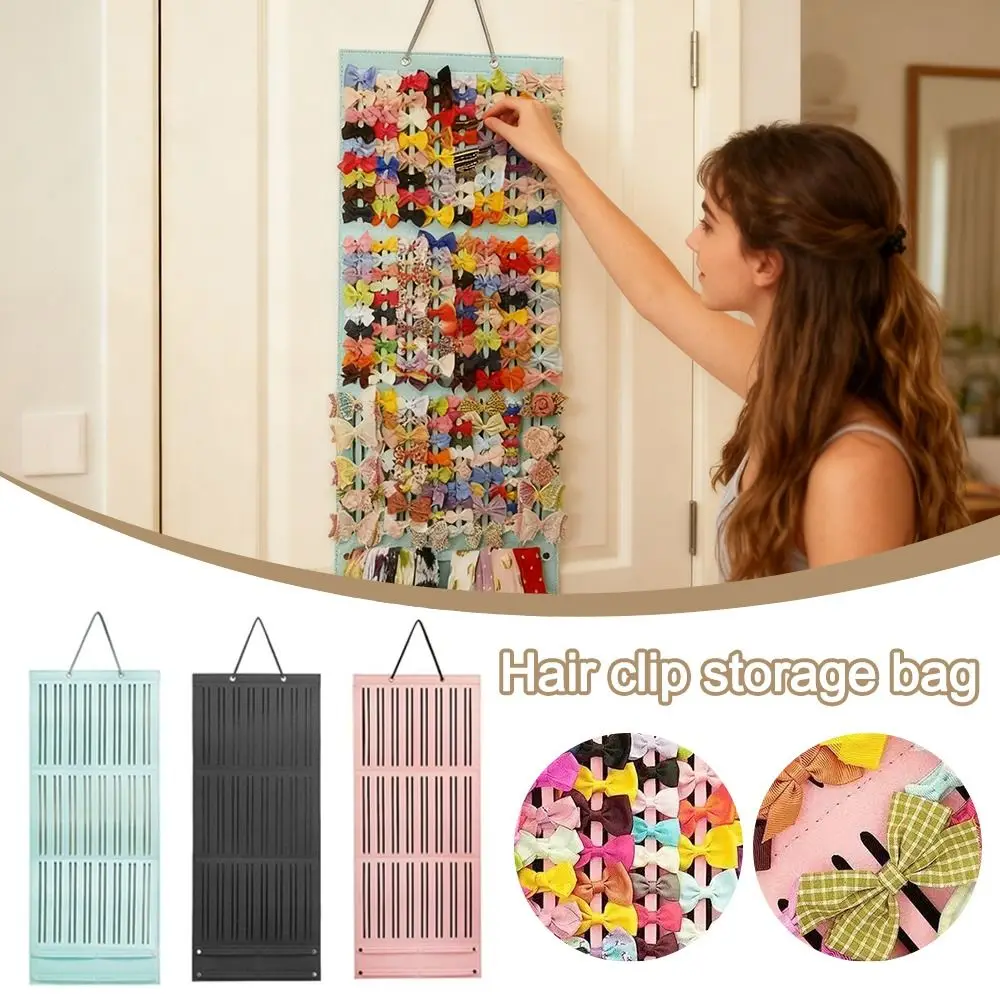 

Сумка для хранения аксессуаров для волос большой емкости, настенный компактный держатель для повязки на голову, органайзер для фетровых бантов для волос