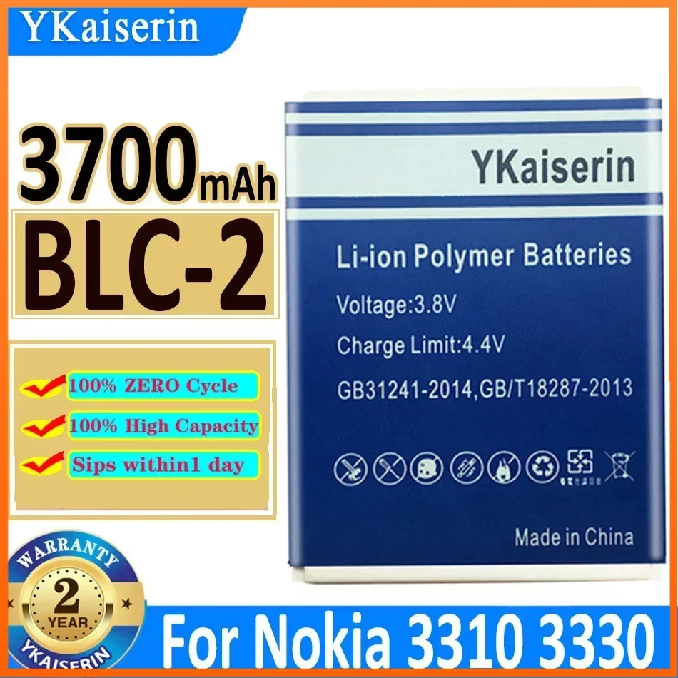 YKaiserin BLC-2 BLC2 BLC 2 3700mAh Battery for Nokia 3310 3330 3315 3350 3510 6650 6800 3550 3410 3510 5510 Batteries Track Code