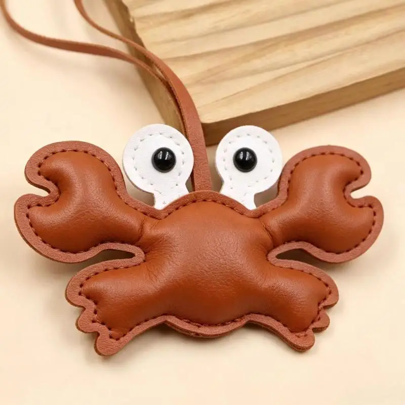 Kreativer Krabben-Schlüsselanhänger aus weichem PU-Leder, Schlüsselring, Hawaii-Reiseandenken, lustiges Geschenk für Taschen- und Autoschlüssel-Dekoration – Detail 8