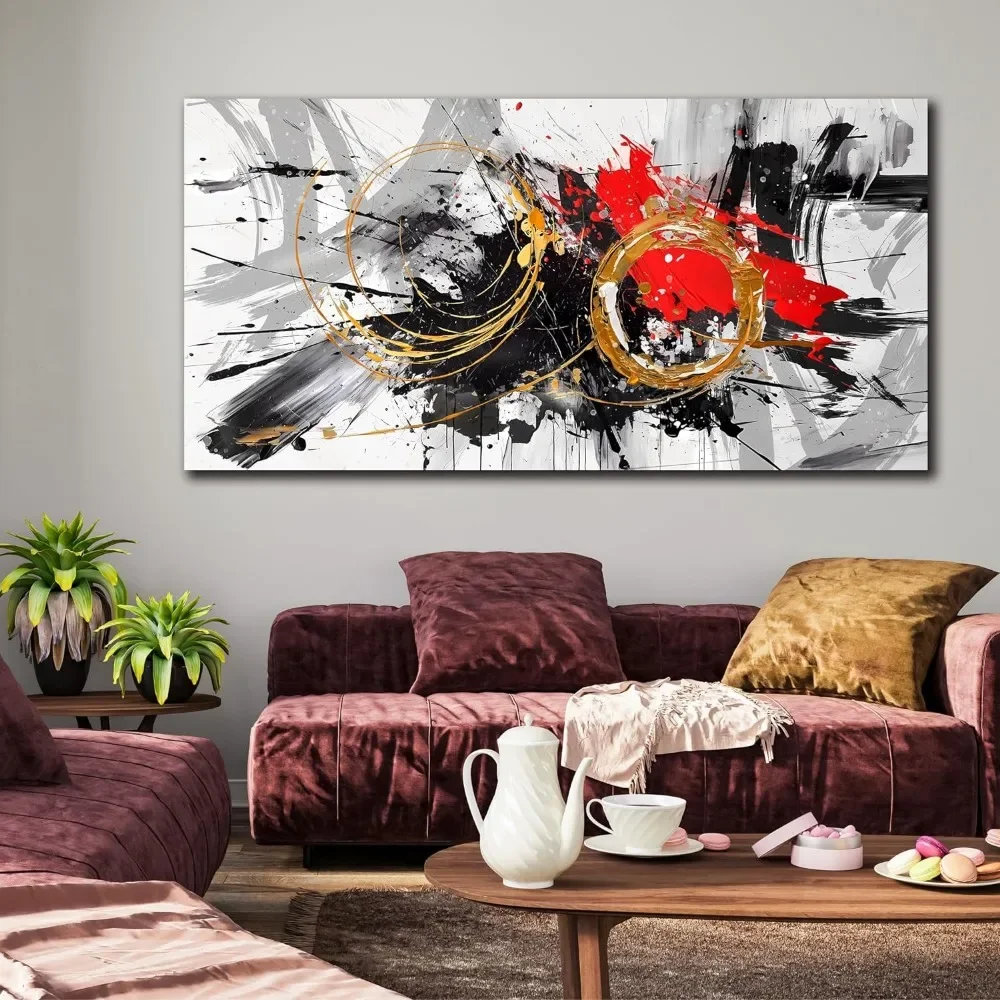 

Decorative Paintings Large Abstract Art Wall Black and White Canvas Wall Art Decorative Pictures for Living Room Home Decor