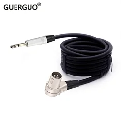 6.35mm Stereo Aluminum Jack to 3Pin XLR Connector 90 Degree Right Angle Male Microphone Audio Cable Curved Multi-directional