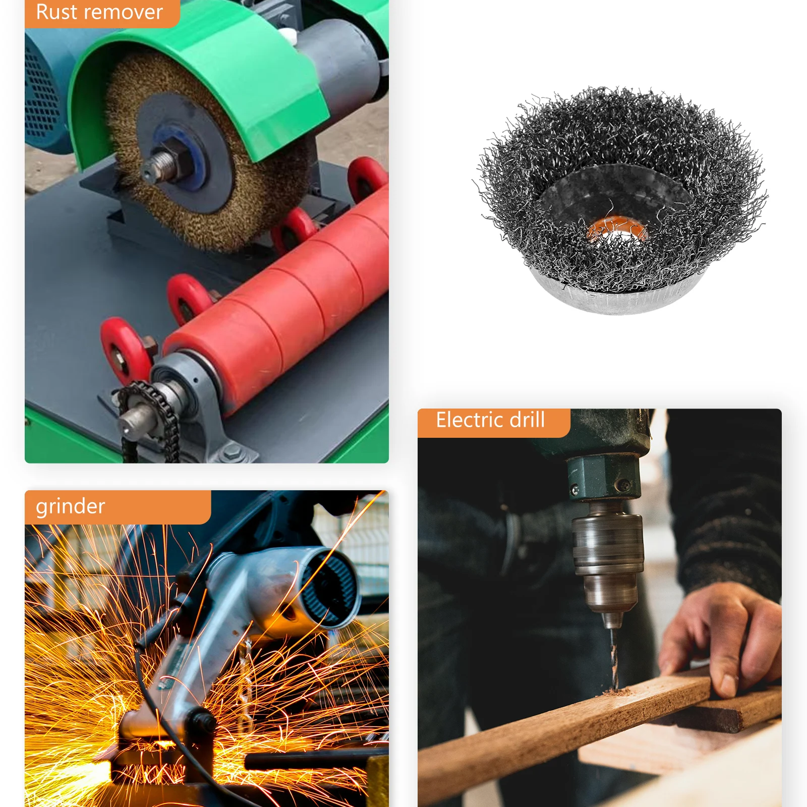 

Steel Small Rust Removal Drill Attachment Wheel Stripping Electric Tool Parts Stainless Steel for Grinder Drill Wire Brush Metal