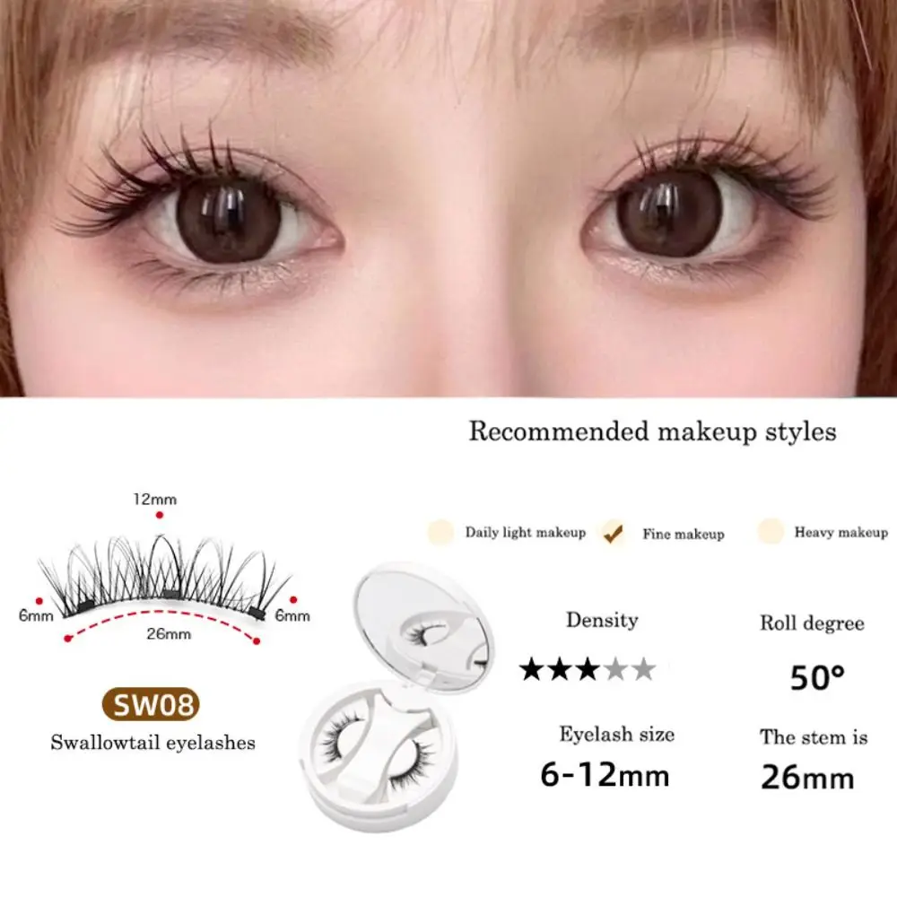 Pestañas postizas magnéticas de ojo de gato, maquillaje de larga duración, sin pegamento, pestañas postizas esponjosas, reutilizables, grupos de pestañas postizas, Cosplay