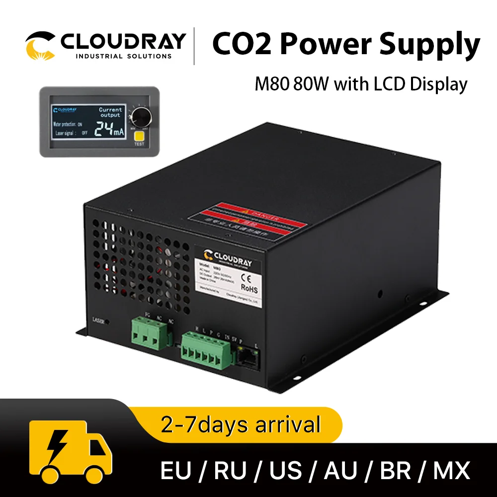 Zasilacz laserowy Cloudray 80W CO2 115V/230V do maszyny do grawerowania laserowego CO2 kategorii M80