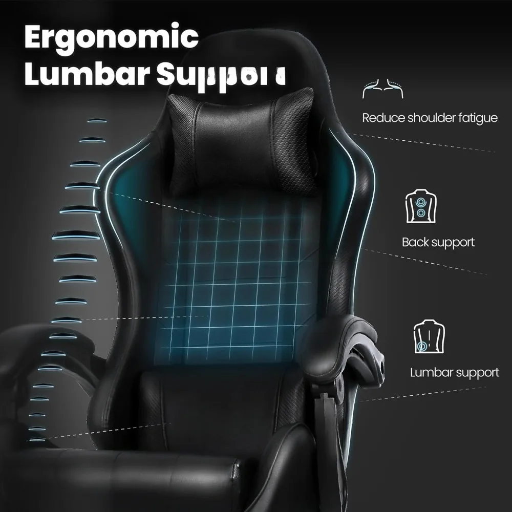 Video Gaming Chair with Footrest & Lumbar Support - High Back Recliner Ergonomic Leather Chair for Home Office | Customized