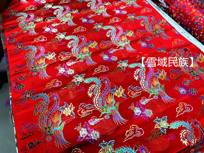 Tibetan Fabric Accessories Clothing Cloth Style Tablecloth Buddha Shrine Decorative Phoenix Pattern