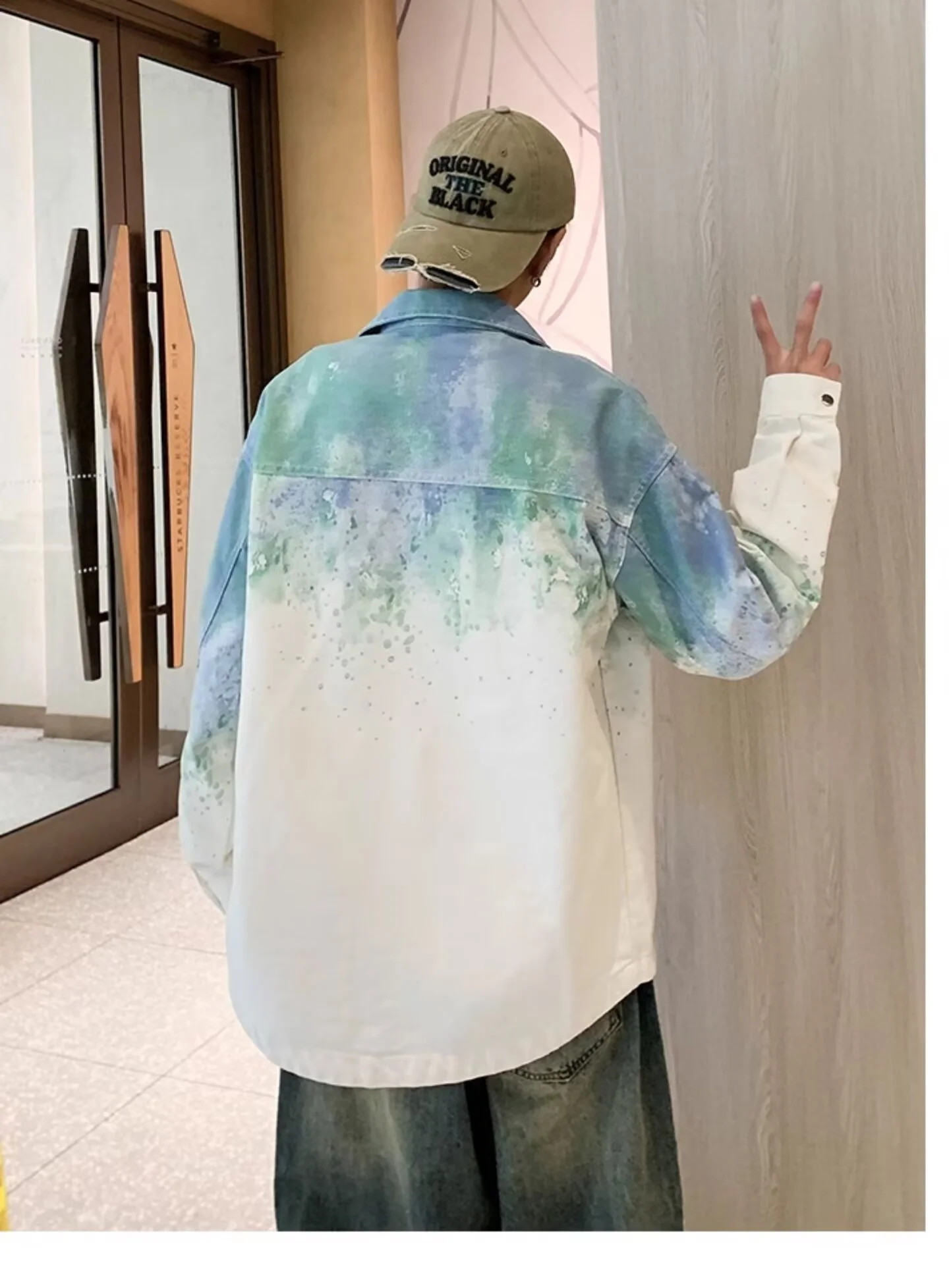2025 Youth Spring New Boys Gradient Color Fashion Cowboy Jacket Handsome Versatile Coat