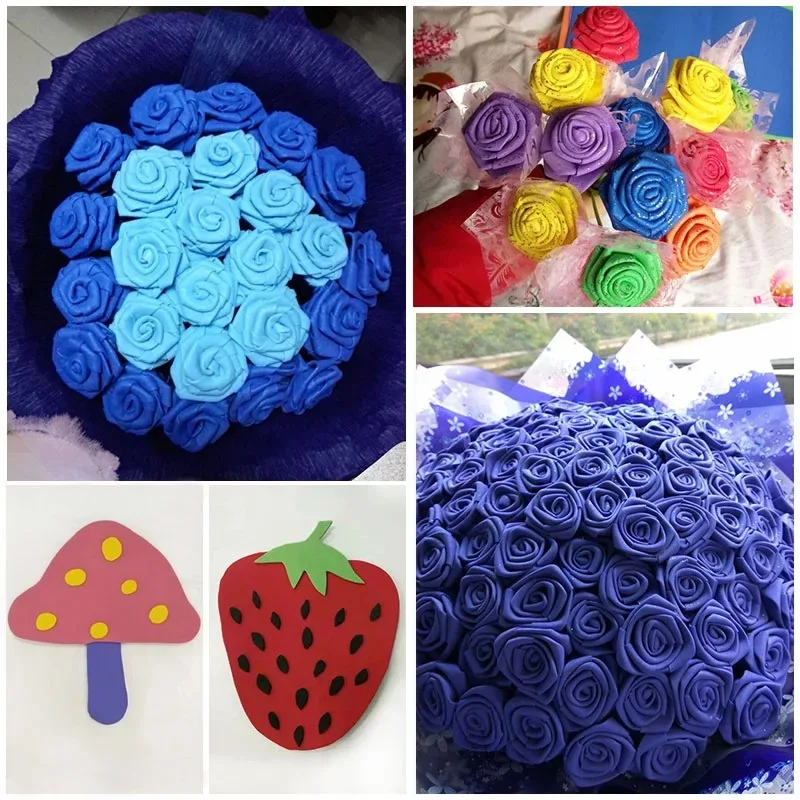 10pcs 50x50cm Foamiran Sponge Paper Flowers Handmade Craft Paper EVA DIY Crafts Cut Foam Paper Nursery Decoration Tissue Paper