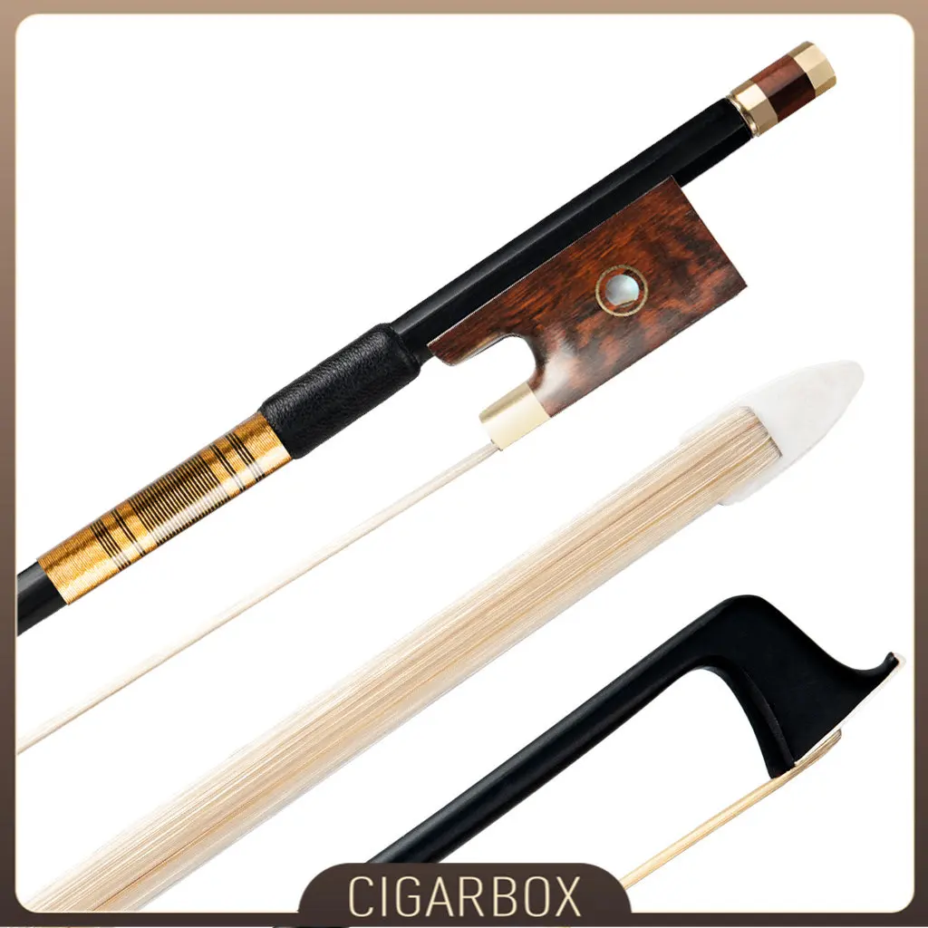 

4/4 Carbon Fiber Violin Bow Snakewood Frog With Pearl Eye Great Arco Button Parts Arcus Style Advanced 4/4 Pefect Response Bow