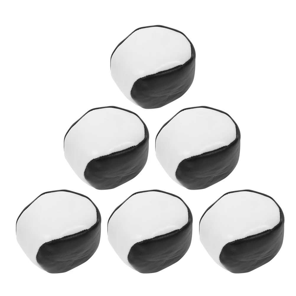 

6pcs PVC Bean Bags for Kids Lightweight Portable Tossing Game Toys Children Sandbags Black Color Small Size