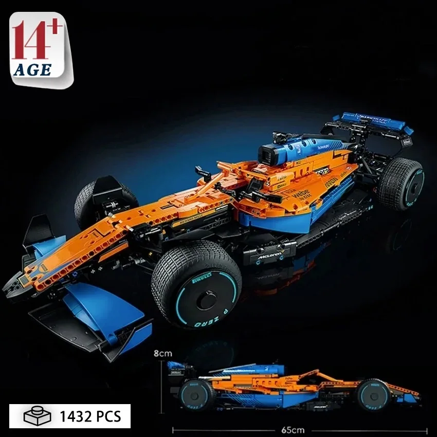 

New 1432PCS F1 1:8 Technical Formula City Speed Racing Model Assembly Children's Toy 42141 Gift
