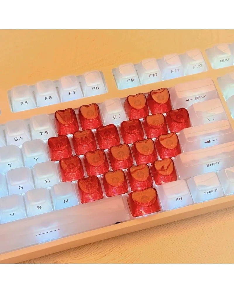 

Red Keycap Mechanical Keyboard 21-key Transparent PC Two-color 0EM Height Supplementary Key Keycap