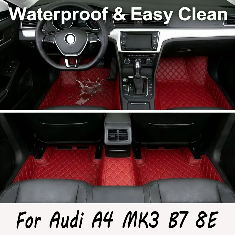 

Custom Car Floor Mats For Audi A4 MK3 B7 8E 2004 2005 2006 2007 2008 Automobile Interior Accessories