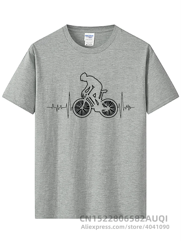 Mountain Biking MTB T Shirt Brand Clothes Bicycles Logo shirt Mountain Bike Heartbeat Funny Bicycle Cycling Gift T-Shirt