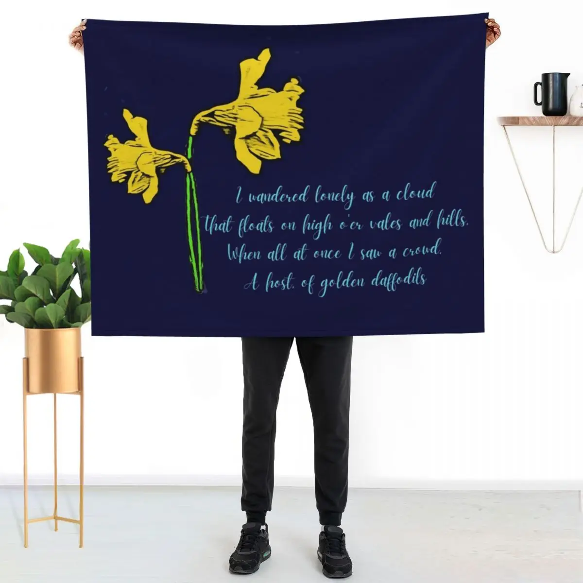 William Wordsworth Daffodils Stylized Throw Blanket halloween Soft for sofa Polar Winter beds Blankets For Bed Blankets