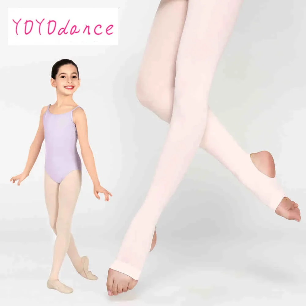 Kid Girl Ballet Stretch Soft Breathable Gymnastic Pantyhose Children Cotton Spandex Collant Dance Stirrup Tights