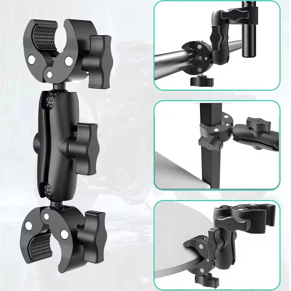 

For Insta360 One X2 X3 Sports Camera Accessory Camera Double Clip Crab Clamp For GoPro Motorcycle Bicycle Handlebar Clip Bracket