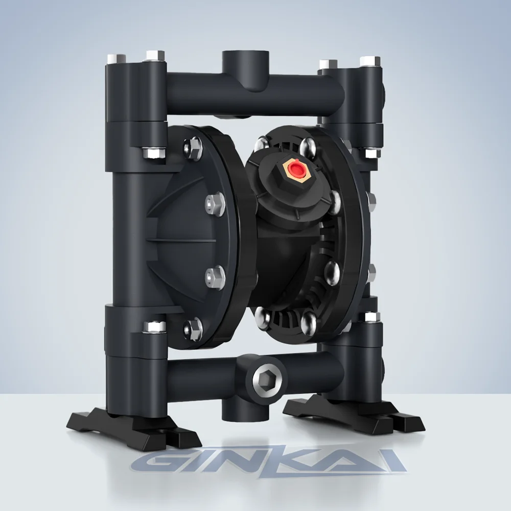 Ginkai DN15 AODD Pneumatic Diaphragm Pump Petroleum Chemical Industry Particles Acceptable Vacuum Al Pump