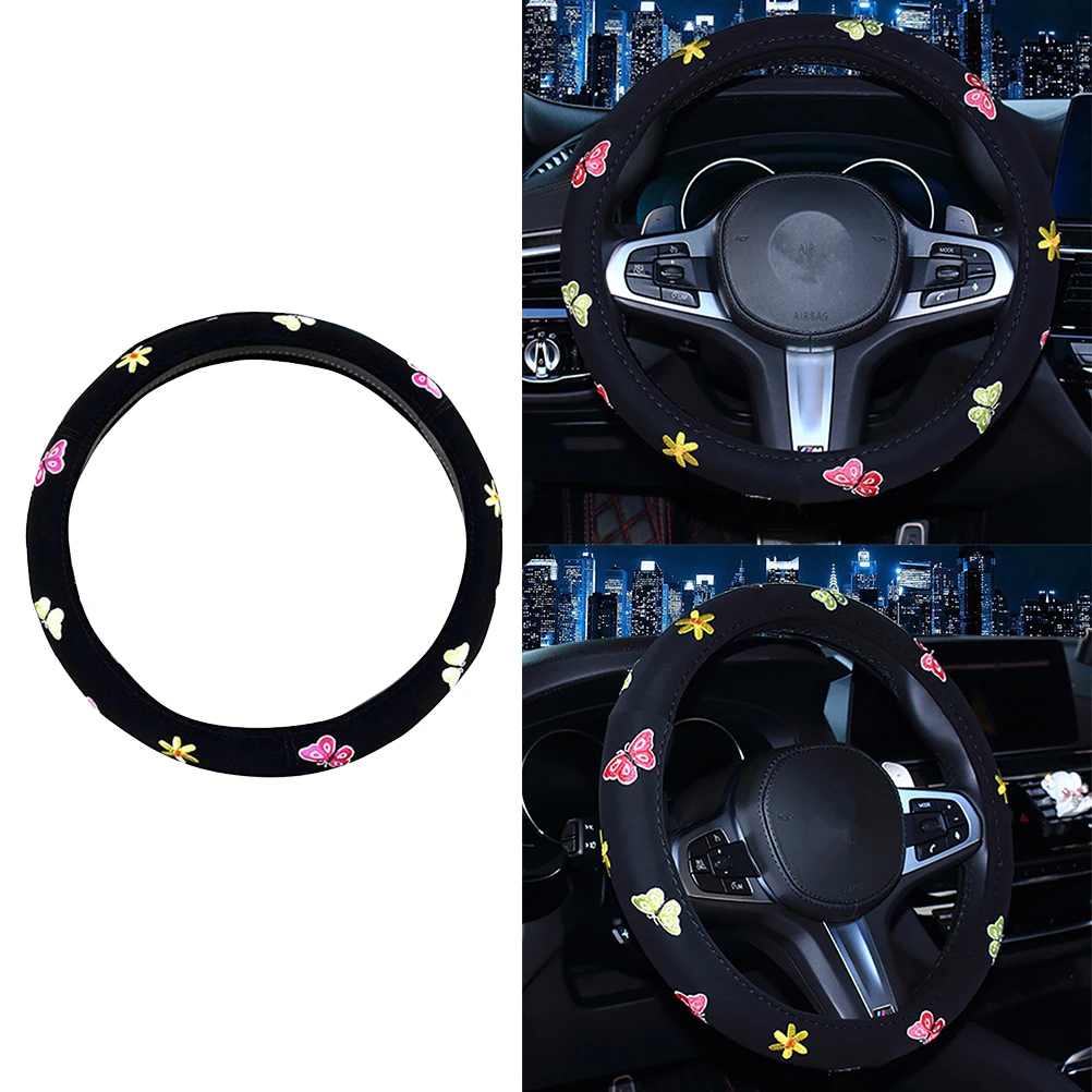 

Steering Wheel Cover Soft Fabric Comfort Grip for Protection Car Auto Interior Styling