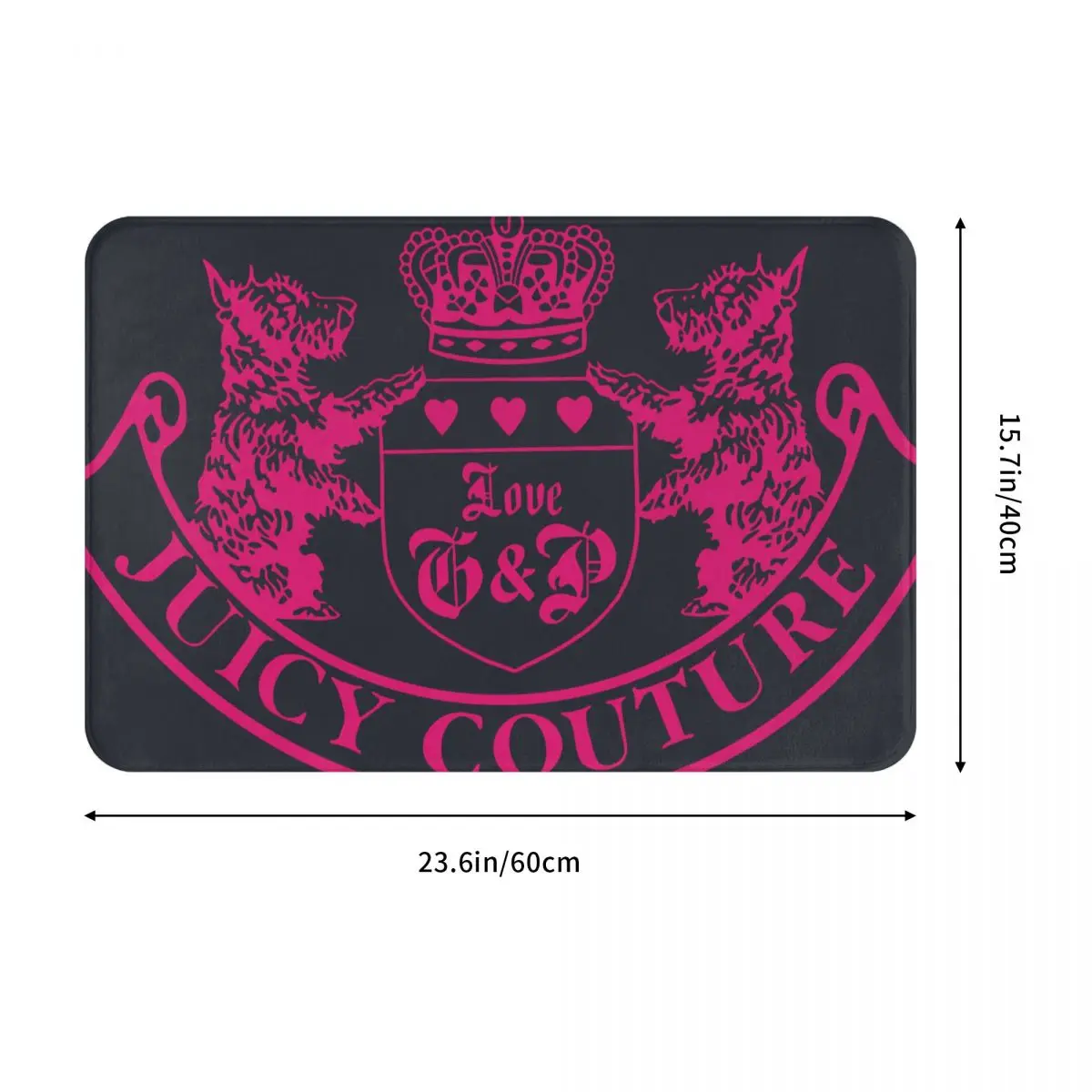 Juicy Couture 2 Rug Carpet Decor Football 16x24in