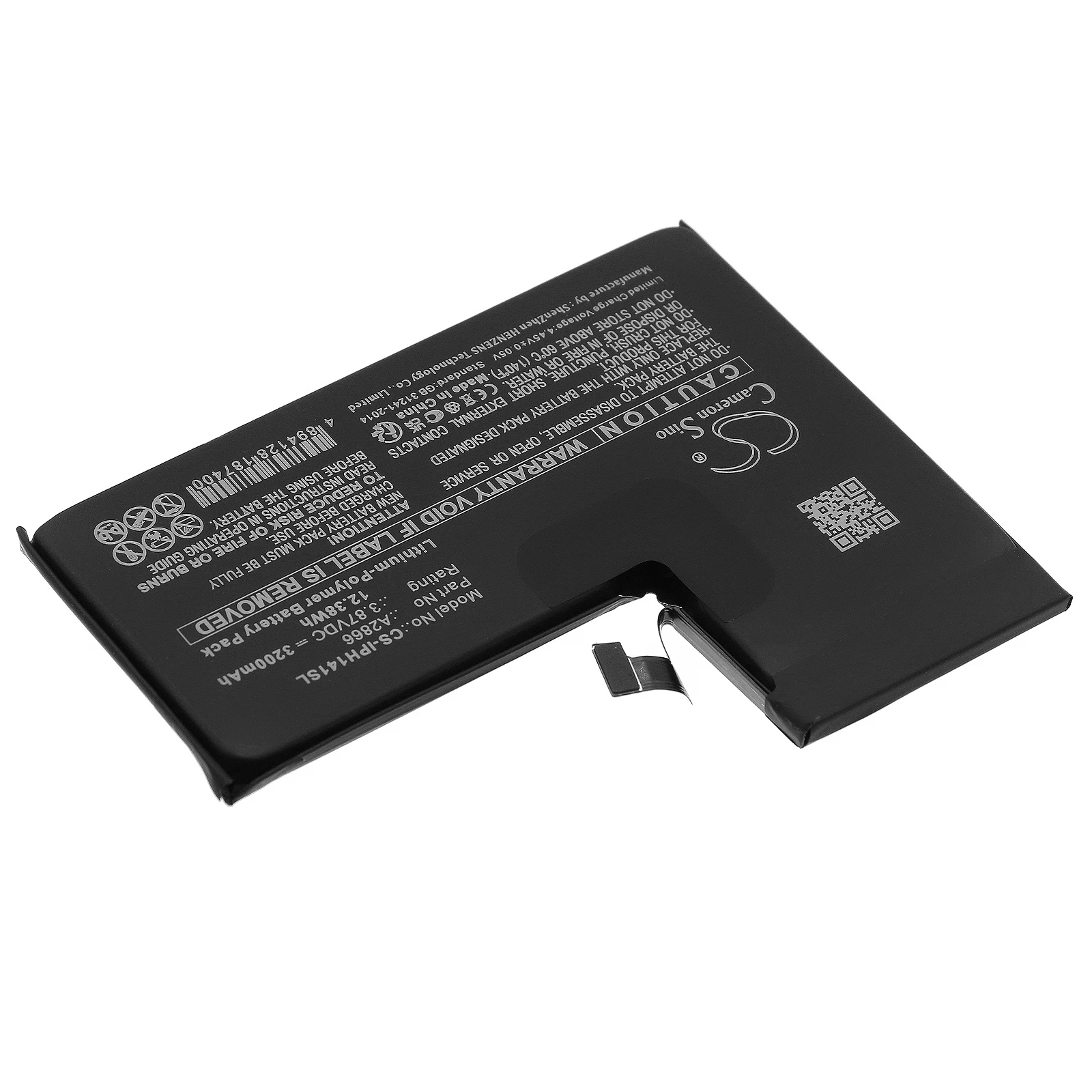 Cameron Sino 3.87V 3200mAh Mobile, SmartPhone Battery A2866 for Apple iPhone 14 Pro  +TOOLS KIT