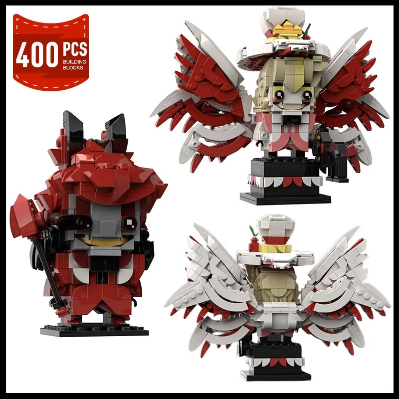 MOC Hazbined Hotel Action Figure Alastor Lucifer Final Brickheadz Model Building Block Anime Construction Bricks Ideas Toys Gift