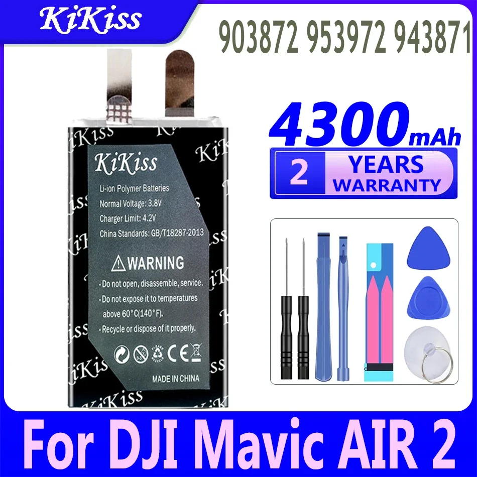 

Мощный аккумулятор KiKiss 903872 953972 943871 4300 мАч для DJI Mavic AIR 2 AIR2