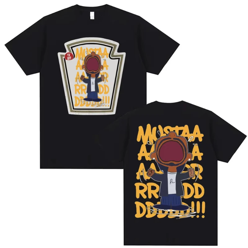 Kendrick Lamar mostaza camisetas Unisex Harajuku Hip Hop manga corta música Popular camiseta Casual de gran tamaño para hombres
